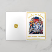 Heropleving van het orthodoxe rooster van Christus Folie Feestdagenkaart (Buiten Laag)