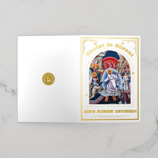 Heropleving van het orthodoxe rooster van Christus Folie Feestdagenkaart (Buiten Laag)