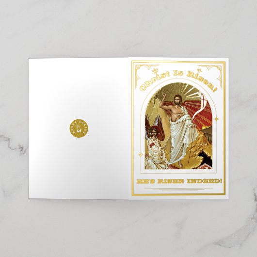 Heropleving van het orthodoxe rooster van Christus Folie Feestdagenkaart (Buiten Laag)