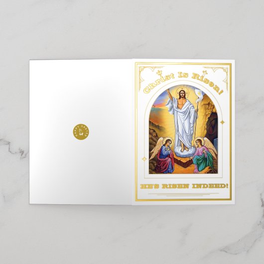 Heropleving van het orthodoxe rooster van Christus Folie Feestdagenkaart (Buiten Laag)