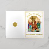 Heropleving van het orthodoxe rooster van Christus Folie Feestdagenkaart (Buiten Laag)