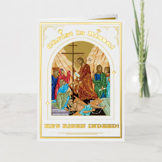 Heropleving van het orthodoxe rooster van Christus Folie Feestdagenkaart