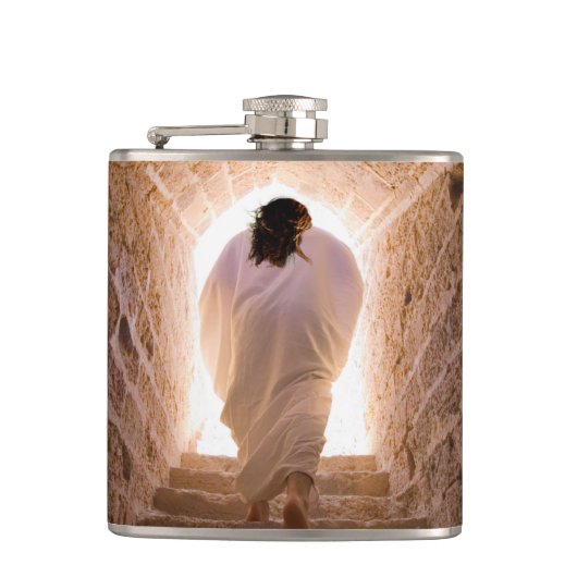 Heropleving van Jezus Christus Heupfles (Voorkant)