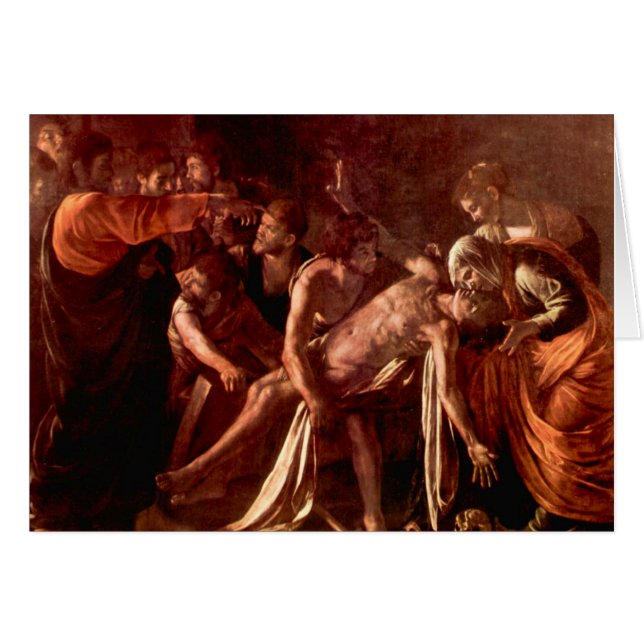 Heropleving van Lazarus door Caravaggio (Voorkant Horizontaal)