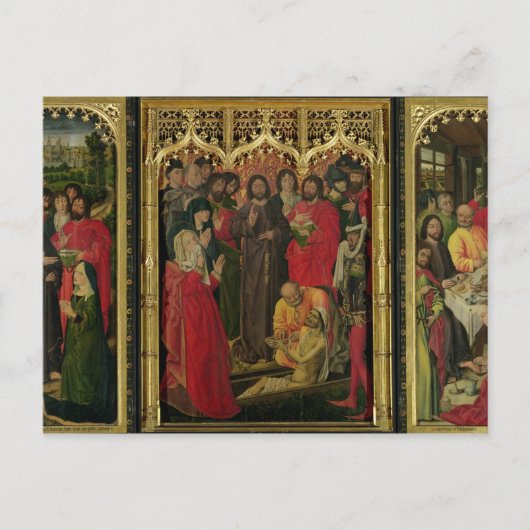 Heropleving van Lazarus Triptych; de opkomst van L Briefkaart (Voorkant)