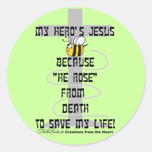 Hero's Jezus Ronde Sticker (Voorkant)