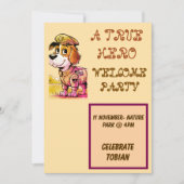 Hero's Party Flat Invitation Kaart (Voorkant)