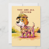 Hero's Party Flat Invitation Kaart (Achterkant)