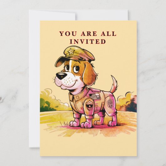  Hero's Party Flat Invitation Kaart (Achterkant)