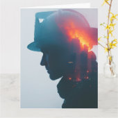 Hero's Spark: Brandweerman Bedankt & Waardering Kaart (Gele Bloem)