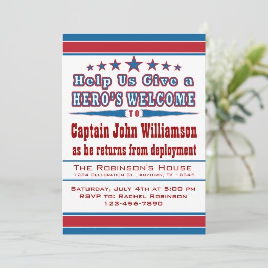 Hero's welkome uitnodiging tot thuiskomst (Staand voorkant)