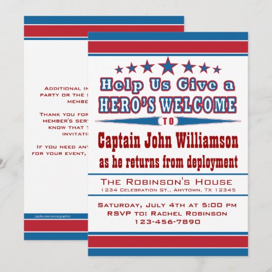 Hero's welkome uitnodiging tot thuiskomst (Voorkant / Achterkant)