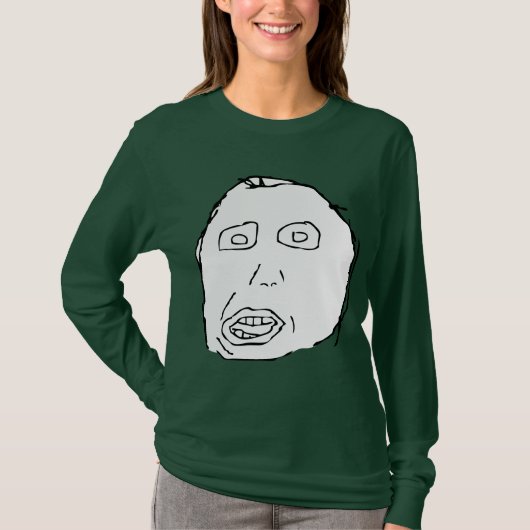 Herp Derp Idiot Rage Face Meme T-shirt (Voorkant)
