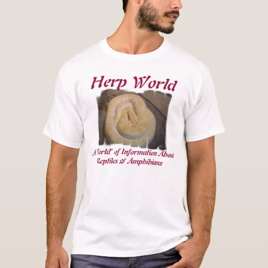Herp World Albino Python T-Shirt (Voorkant)