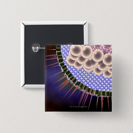 Herpes Virus Vierkante Button 5,1 Cm (Voorkant /achterkant)