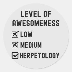 Herpetologen, Niveau van Awesome Herpetologie Ronde Sticker