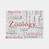Herpetologie in Typografie Fleece Deken (Voorkant (Horizontaal))
