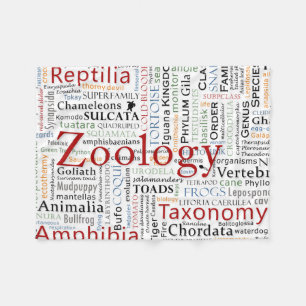 Herpetologie in Typografie Fleece Deken