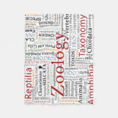 Herpetologie in Typografie Fleece Deken (Voorkant)