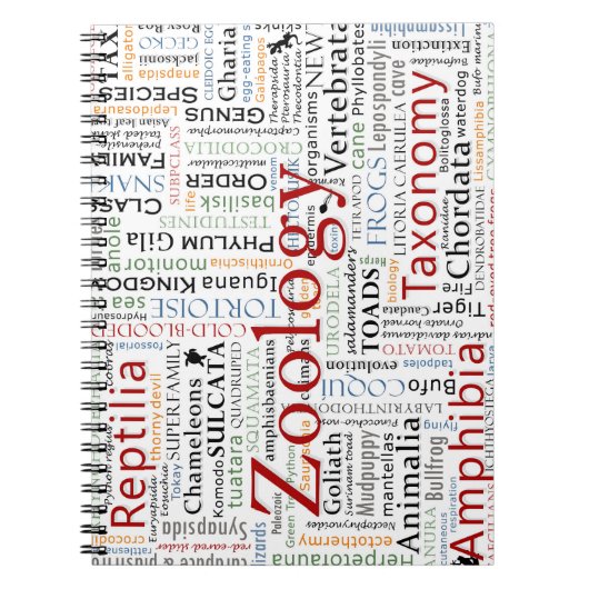 Herpetologie in Typografie Notitieboek (Voorkant)