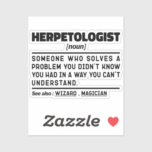 Herpetoloog Noun Cool Professor Sarcastisch Gezegd Sticker (Vel)