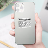 Herpetoloog Noun Cool Professor Sarcastisch Gezegd Sticker (Telefoon)