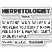 Herpetoloog Noun Cool Professor Sarcastisch Gezegd Sticker (Voorkant)