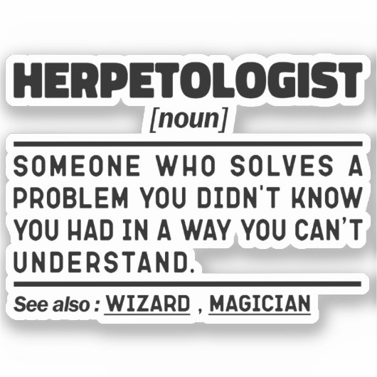 Herpetoloog Noun Cool Professor Sarcastisch Gezegd Sticker (Voorkant)