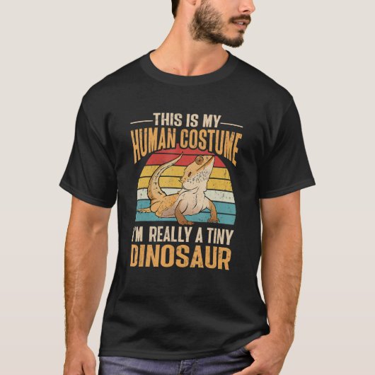 Herpetoloog Retro Bearded Dragon Lizard T-shirt (Voorkant)