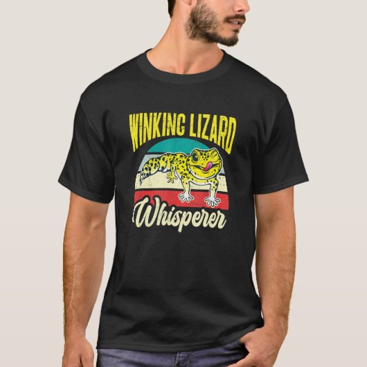 Herpetoloog Winking Lizard Whisperer Retro Leopa T-shirt (Voorkant)