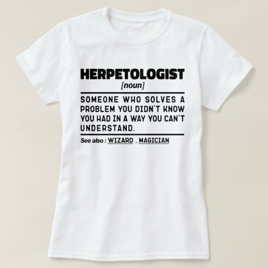 Herpetoloog Zelfstandig Woord Cool Professor Sarca T-shirt (Design voorkant)