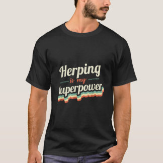 Herping is mijn Superpower Funny Gift Herping Vint T-shirt