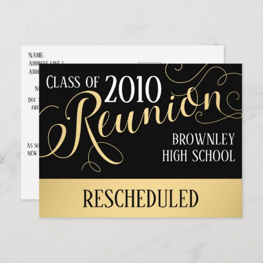 Herprogrammering van les- of schoolreünie briefkaart (Voorkant / Achterkant)