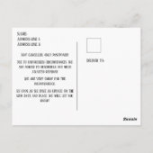 Herprogrammering van les- of schoolreünie briefkaart (Achterkant)