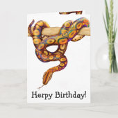 Herps Happy Birthday Rainbow Boa Snake Kaart (Voorkant)