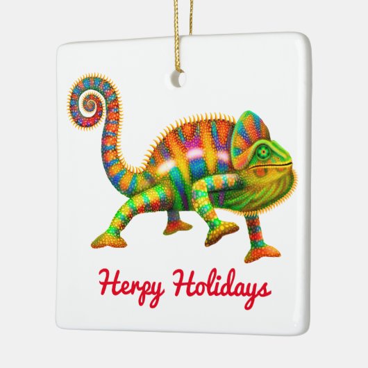 Herpy Feestdagen Chameleon Ornament (Links)