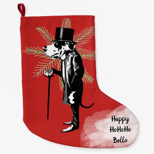 Herr Deutsche Dogge Grote Kerstsok (Voorkant)