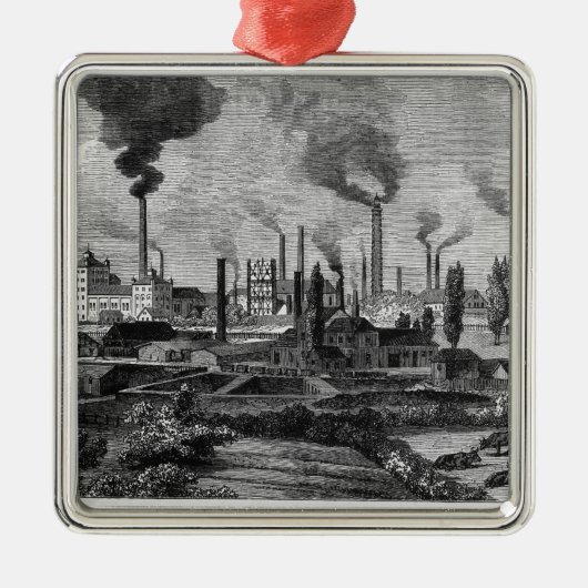 Herr Krupp's Factory in Essen, Duitsland Metalen Ornament (Voorkant)