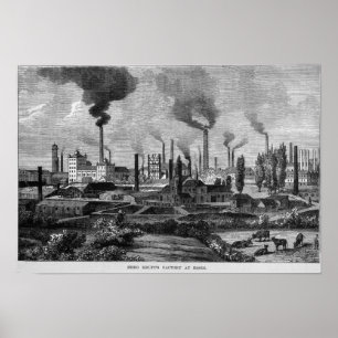 Herr Krupp's Factory in Essen, Duitsland Poster