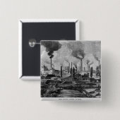 Herr Krupp's Factory in Essen, Duitsland Vierkante Button 5,1 Cm (Voorkant /achterkant)
