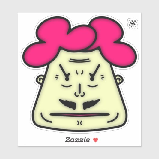 Herr Mustache cartoon face v1 Sticker (Vel)