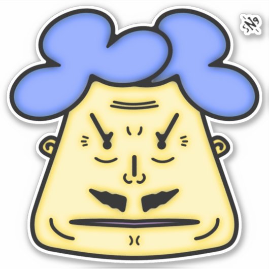 Herr Mustache cartoon face v2 Sticker (Voorkant)