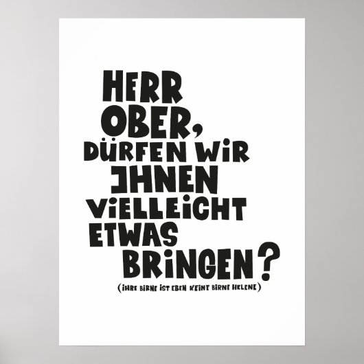 Herr Ober - Pappa Ante Portas - Loriot Herr Ober Poster (Voorkant)