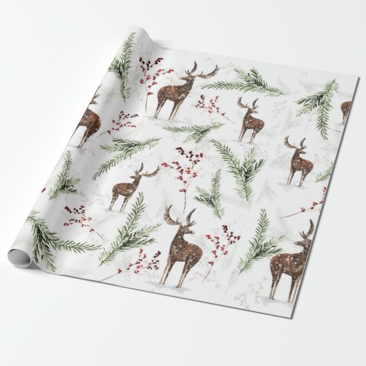 Herrenneringspapier - Kerstmis winter Cadeaupapier (Uitgerold)