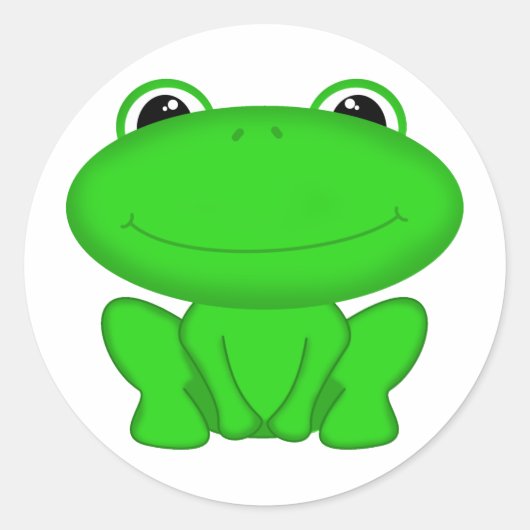 Herribbit! Green Froggie Ronde Sticker (Voorkant)