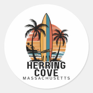 Herring Cove Strand Massachusetts Surfen Surfer _1 Ronde Sticker