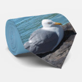 Herring Gull op Rock Jetty Stropdas (Opgerold)