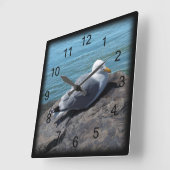 Herring Gull op Rock Jetty Vierkante Klok (Hoek)