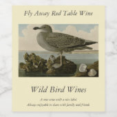 Herring Gull uit John Audubon's Birds of America Wijn Etiket (Enkel label)
