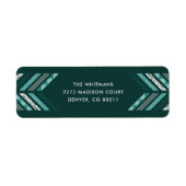 Herringbone Band Address Label - Blauwgroen (Voorkant)